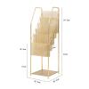 FENOKD Newspaper Racks Zine Display Rack Modern Floor Bookshelf Simple Shelf Newspaper Storage Rack Floor Zine Rack Wrought Iron Small Bookshelf Gold Zine Rack view 2