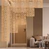 Hanging Room Divider Panels From Ceiling, Wall Partition Semi Privacy Screen Sheer Separator for Bedroom/Kitchens/Store/Restaurant Booth/Open Space, Hollow Out Wood-Plastic Panel(Natural b,10Pcs) view 3