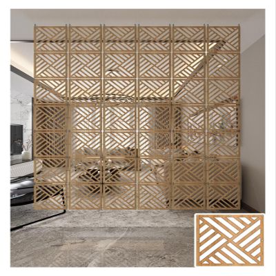 Hanging Room Divider, Partitions Panel Screen, Living Room Bedroom Restaurant Booth Wall Separator Wood Plastic Panels Hollow DIY Decor for High Ceiling Homes, 1-100 Pieces Optional(Natural b,40Pcs)