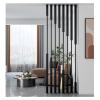 5ft 6ft 7ft 8ft Tall Room Divder Metal Column8pcs Black Wall Partition Room Divider Floor to Ceiling Slats Partition Privacy Screen Square Post, Rustic Modern Wall Divider(H-225cm/88.5in/7.4ft) view 1