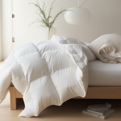 Maple&Stone Down Comforter Full Size, Heavyweight Duvet Insert with 8 Corner Tabs, Extra Fluffy Comforter with Cotton Cover, Luxury Hotel Bedding (82 x 86 Inches, White)