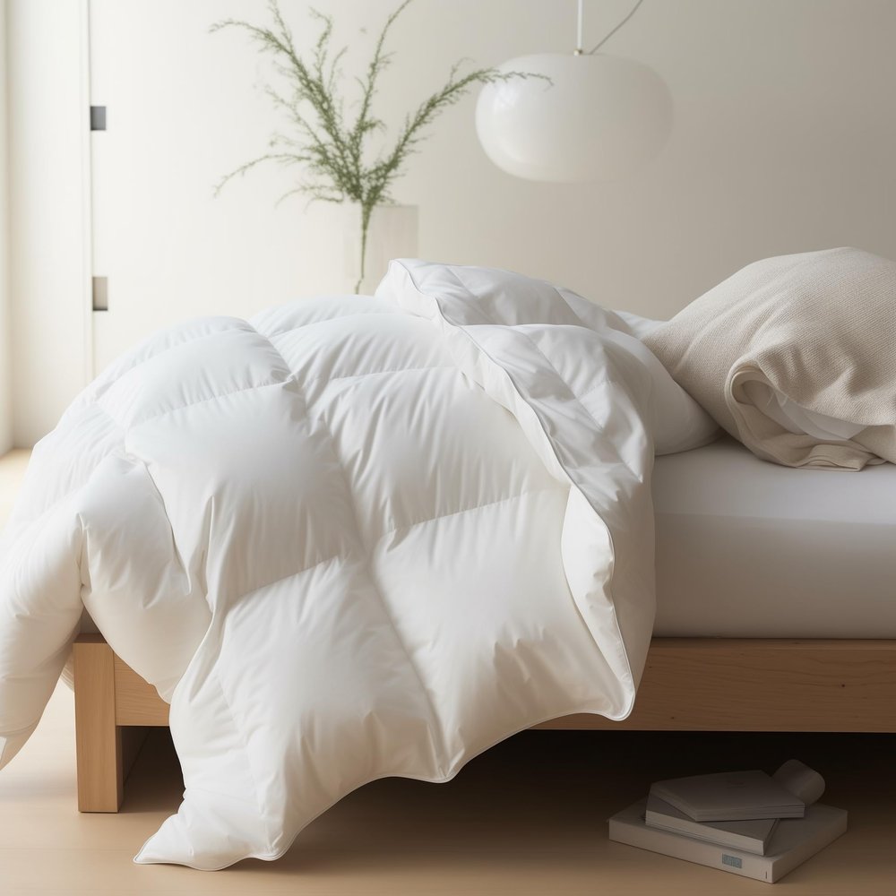 Maple&Stone Down Comforter Full Size, Heavyweight Duvet Insert with 8 Corner Tabs, Extra Fluffy Comforter with Cotton Cover, Luxury Hotel Bedding (82 x 86 Inches, White)