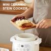200W Mini Ceramic Stew Cooker, 1L Electric Slow Cooker Porridge Soup Pot with Overheat and Automatic Power Off, for Porridge and Soup Making view 2