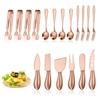 GOODJAYVEN Silverware Flatware Set, 18-piece Stainless Steel Dessert Knife And Fork Cheese Knife Set Bread Slicer Butter Knife Cheese Knife(Rose Gold) view 1