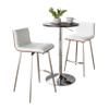 LumiSource Mason Swivel Adjustable Counter Height Dining 3 Piece Set, Pub Table and Stools, High Top Table Set for 2, Counter Table and Chairs Set of 2, Kitchen & Dining Room Sets (White) view 2