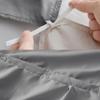 Nestl California King Duvet Cover Grey - Soft Double Brushed Duvet Set with Button Closure & Corner Ties, 3 Piece Luxurious Pinch Pleated Duvet Cover Set 104x98 Inches with 2 Pillow Shams view 3
