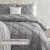 Nestl California King Duvet Cover Grey - Soft Double Brushed Duvet Set with Button Closure & Corner Ties, 3 Piece Luxurious Pinch Pleated Duvet Cover Set 104x98 Inches with 2 Pillow Shams view 4