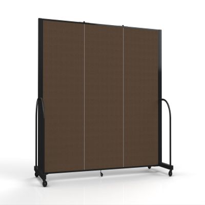 Screenflex Standard Room Divider with Metal Frame, Folding Portable Partition Privacy Walls for Schools and Offices 6' Tall x 8'7" Wide Walnut