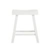 Home 2 Office 24" Jackson Wood Saddle Barstool, Solid Wood with Contoured Seat and Footrest, Adjustable Levelers, 300 lbs Capacity, White Finish view 1