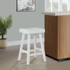 Home 2 Office 24" Jackson Wood Saddle Barstool, Solid Wood with Contoured Seat and Footrest, Adjustable Levelers, 300 lbs Capacity, White Finish view 2