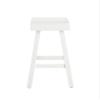 Home 2 Office 24" Jackson Wood Saddle Barstool, Solid Wood with Contoured Seat and Footrest, Adjustable Levelers, 300 lbs Capacity, White Finish view 3