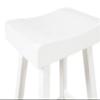 Home 2 Office 24" Jackson Wood Saddle Barstool, Solid Wood with Contoured Seat and Footrest, Adjustable Levelers, 300 lbs Capacity, White Finish view 4