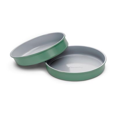 Caraway Non-Stick Ceramic 9 Circle Pans - Naturally Slick Ceramic Coating - Non-Toxic, PTFE & PFOA Free - Perfect for Birthday Cakes, Tartes, & More - Sage