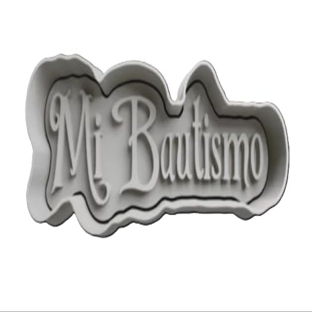 2 PCS: Mi Bautismo/Spanish Stamp & Cutter Set/Polymer Clay/Cookie Cutter (1.50 inches)