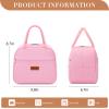 Insulated Lunch Bag for Women Men Adults Lunch Tote with Front Pocket Lunch Box Container Cooler Bag for Work Picnic (Pink) view 3