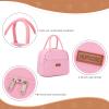 Insulated Lunch Bag for Women Men Adults Lunch Tote with Front Pocket Lunch Box Container Cooler Bag for Work Picnic (Pink) view 4