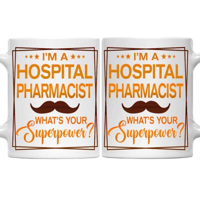 Hospital Pharmacist Mug, Hospital Pharmacist Gift, Gift for Hospital Pharmacist, Hospital Pharmacist Retirement Gift for Hospital Pharmacist - 11oz White Ceramic Coffee Mug - Christmas, Thanksgiving