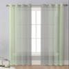Light Green Grey Sheer Curtains 72 Inch Length 2 Panels Set,Ombre Modern Minimalist Gradient Color Grommet Kitchen Curtains Sheer Window Curtain for Living Room Bedroom Light Airy Privacy Drapes 52x72 view 1
