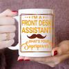 MONIZILUCKY Front Desk Assistant Mug, Front Desk Assistant Gift, Gift for Front Desk Assistant, Front Desk Assistant Retirement Gift - 11oz White Ceramic Coffee Mug - Christmas, Thanksgiving view 2