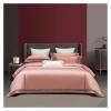 GLAMDIA 1400TC Egyptian Cotton Luxury Style Bedding Set Hollow Out Wide Edge Soft Duvet Cover Set Solid Color Bed Sheet Pillowcase,Bed view 1