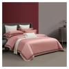 GLAMDIA 1400TC Egyptian Cotton Luxury Style Bedding Set Hollow Out Wide Edge Soft Duvet Cover Set Solid Color Bed Sheet Pillowcase,Bed view 2