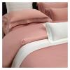 GLAMDIA 1400TC Egyptian Cotton Luxury Style Bedding Set Hollow Out Wide Edge Soft Duvet Cover Set Solid Color Bed Sheet Pillowcase,Bed view 3
