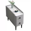 GLigeT Couch Tables Living Room Sofa Narrow Sideboard Side Table Storage Cabinet with 2 Drawers Side Table Narrow Cabinet Sofa Crevice Cabinet Side Table(Light Gray,25x80x60cm) view 1