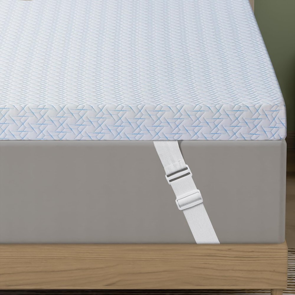 3 Inch Twin Size Firm Mattress Topper, Cooling Gel Memory Foam Mattress Topper for Pressure Relief, Extra Firm Mattress Topper Non-Slip Design with Removable & Washable Cover, CertiPUR-US