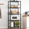 Sakugi Storage Shelves - 5 Tier Shelf Organizer, Heavy Duty Garage Shelving Unit with Leveling Feet, Stable Metal Shelves Organizer for Pantry, Kitchen and Closet, 18.4" W x 12.6" D x 57.4" H, Black view 1