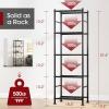 Sakugi Storage Shelves - 5 Tier Shelf Organizer, Heavy Duty Garage Shelving Unit with Leveling Feet, Stable Metal Shelves Organizer for Pantry, Kitchen and Closet, 18.4" W x 12.6" D x 57.4" H, Black view 2