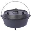 Camping Dutch Oven, Pre-Seasoned Camp Cookware Pot With Lid - Lid Lifter, Cast Iron Deep Pot with Metal Handle for Camping Cooking BBQ Baking Campfire, Black (6 QT) view 1