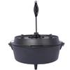 Camping Dutch Oven, Pre-Seasoned Camp Cookware Pot With Lid - Lid Lifter, Cast Iron Deep Pot with Metal Handle for Camping Cooking BBQ Baking Campfire, Black (6 QT) view 3