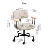 ORGBBAPL Small Study Chair Computer Chair Retro Desk Chair Leather,Accent Armchair Modern Ergonomic Chair with Wheels, Swivel Chair for Home Office, Size, Navy Blue view 2