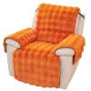 vctops Faux Fur Fluffy Recliner Chair Slipcover Faux Rabbit Fur Non Slip Sofa Cover Super Soft Plush Thick Couch Cover Furniture Protector with Elastic Straps for Kids, Dogs, Pets(Orange,24") view 1