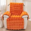 vctops Faux Fur Fluffy Recliner Chair Slipcover Faux Rabbit Fur Non Slip Sofa Cover Super Soft Plush Thick Couch Cover Furniture Protector with Elastic Straps for Kids, Dogs, Pets(Orange,24") view 2