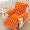 vctops Faux Fur Fluffy Recliner Chair Slipcover Faux Rabbit Fur Non Slip Sofa Cover Super Soft Plush Thick Couch Cover Furniture Protector with Elastic Straps for Kids, Dogs, Pets(Orange,24") view 3