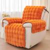 vctops Faux Fur Fluffy Recliner Chair Slipcover Faux Rabbit Fur Non Slip Sofa Cover Super Soft Plush Thick Couch Cover Furniture Protector with Elastic Straps for Kids, Dogs, Pets(Orange,24") view 4