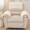vctops 3 Pieces Faux Rabbit Fur Sofa Armrest Cover for Recliner Chair Non Slip Fluffy Furry Headrest Cover Soft Fuzzy Couch Cover for Dogs Washable Furniture Protector (Cream,1 Seat) view 2