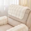 vctops 3 Pieces Faux Rabbit Fur Sofa Armrest Cover for Recliner Chair Non Slip Fluffy Furry Headrest Cover Soft Fuzzy Couch Cover for Dogs Washable Furniture Protector (Cream,1 Seat) view 4