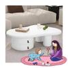 Clouds Coffee Table, With double-layer drawer and Thickened Table Legs, Modern irregular Clouds shape Coffee Table, Upgraded Cute End Table, Irregular Indoor Tea Table for Living Room, Balcony(White,1 view 1
