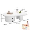 Clouds Coffee Table, With double-layer drawer and Thickened Table Legs, Modern irregular Clouds shape Coffee Table, Upgraded Cute End Table, Irregular Indoor Tea Table for Living Room, Balcony(White,1 view 2