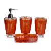 SiaBiced 4X Soap Dispenser, Toothbrush Holder, Organizer, Apartment Essentials, Toothbrush Cup Soap Dish for Vanity Countertop Hotel, Orange view 1