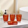 SiaBiced 4X Soap Dispenser, Toothbrush Holder, Organizer, Apartment Essentials, Toothbrush Cup Soap Dish for Vanity Countertop Hotel, Orange view 2