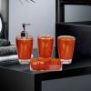 SiaBiced 4X Soap Dispenser, Toothbrush Holder, Organizer, Apartment Essentials, Toothbrush Cup Soap Dish for Vanity Countertop Hotel, Orange view 3