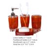 SiaBiced 4X Soap Dispenser, Toothbrush Holder, Organizer, Apartment Essentials, Toothbrush Cup Soap Dish for Vanity Countertop Hotel, Orange view 4
