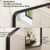 OKPAL 55X36 Inch Matte Black Bathroom Mirror, Black Framed Bathroom Vanity Mirror, Black Rectangle Mirror, Round Corner, Rustproof, Shatter-Proof (Horizontal/Vertical) view 2
