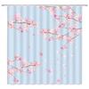YSSFAV Cherry Blossom Shower Curtain Asian Japanese Chinese Plum Floral Aesthetic Blue Bathroom Decor Curtains Set with Hooks, 55" W x 70" H view 3