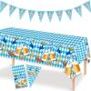 Oktoberfest Decorations Table Cloth Favors Set, Octoberfest Blue White Diamonds Checkered Beer Party Tablecloth Cover and Bavarian Banner Flag for Festival Themed Supplies Gift Celebration Decor view 1