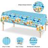 Oktoberfest Decorations Table Cloth Favors Set, Octoberfest Blue White Diamonds Checkered Beer Party Tablecloth Cover and Bavarian Banner Flag for Festival Themed Supplies Gift Celebration Decor view 4