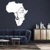 Africa Woman Metal Wall Art, Africa Map Metal Wall Decor, African Wall Art, Metal Africa Map Decor, Black Woman Wall Art, Woman Silhouette Wall Art, Wall Decor Living Room (White, 35"x39"|90x100cm) view 1